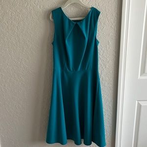 AB Studio teal aline sleeveless fit and flare dress
